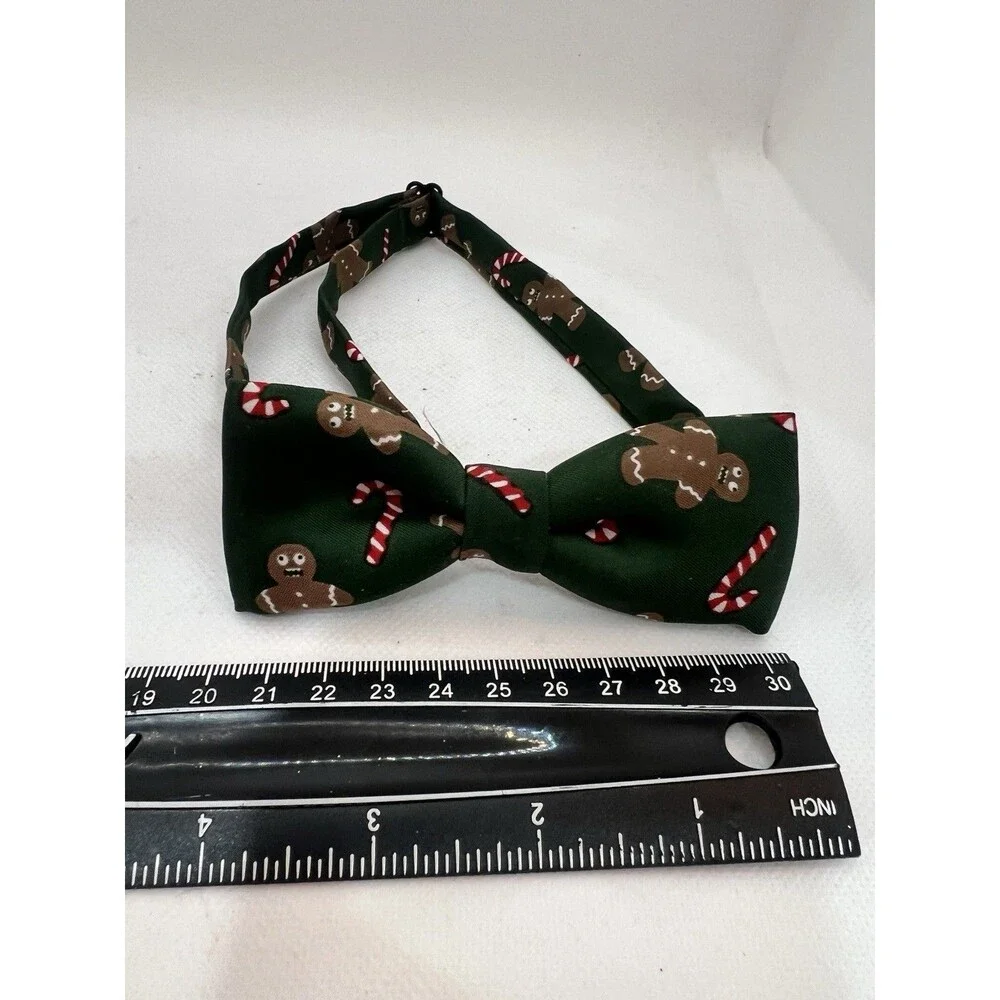 H&M Kids Boys Bow Tie Adjustable Strap Elastic bowtie christmas holiday green
